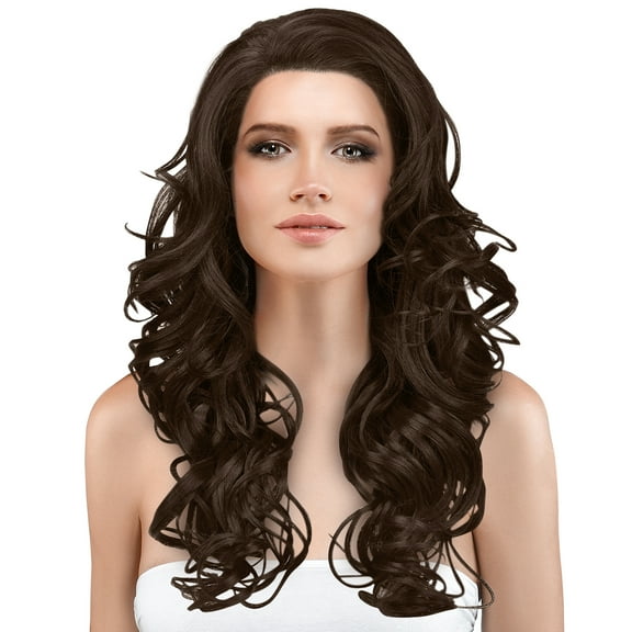 Brazilian Body Wave Lace Front Wig,Natural Looking Synthetic Fiber Curly Long Hair Wig for Black Women African American