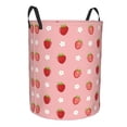 thumbnail image 2 of Daiia Strawberries Round Laundry Basket with Handles Thickened Waterproof Circular hamper,Dirty Clothes Storage Basket for Bedroom,Bathroom,College Dorm-Small, 2 of 8