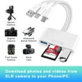 thumbnail image 2 of Lector de tarjetas de memoria 5 en 1, adaptador USB OTG y lector de tarjetas SD, dispositivos USB C y USB A con ranuras para tarjetas SD y SD, 2 of 5