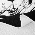 thumbnail image 5 of Manfei Football Twin Quilt Set, Sport Twin Coverlet Set, Black And White, Black Reversible 2pcs, 1 Bedspread and 1 Pillowcase, 5 of 7