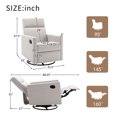 thumbnail image 7 of Swivel Glider Recliner Rocker, Modern Upholstered Nursery Glider Recliner Nursery Chair, Plush Seating Glider Swivel Recliner Chairs for Living Room, Bedroom and Office, Weight Capacity 330 LBS, Tan, 7 of 7
