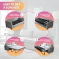 thumbnail image 5 of Mixoy 2-in-1 Pull Out Sofa Bed, Velvet Loveseat Sleeper Sofa Bed with Folding Mattress, Pull Out Couch Bed Suitable for Living Room, Full Size Sofa Sleeper for Apartment/Small Spaces (Queen, Grey), 5 of 6