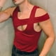 thumbnail image 2 of Camiseta sin mangas irregular con cuello redondo para hombre - Poliéster - Camiseta sexy de verano - Ligera y elástica - Tallas S-XXXL, 2 of 7