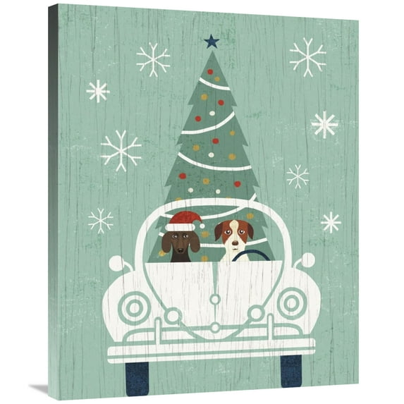 Global Gallery's 'Holiday on Wheels XIII' By Michael Mullan Stretched Canvas Wall Art