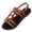 Brown, variant on Women's Sandals Ankle Buckle Strap Flat Heels Beach Shoes Ladies Flat Heels Clip-toe Casual Rome Sandals Brown