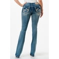 thumbnail image 3 of Charme by Grace in LA Women's Aztec Heavy Stitching Embroidered Bootcut Jeans (29, Blue Stonewashed), 3 of 3