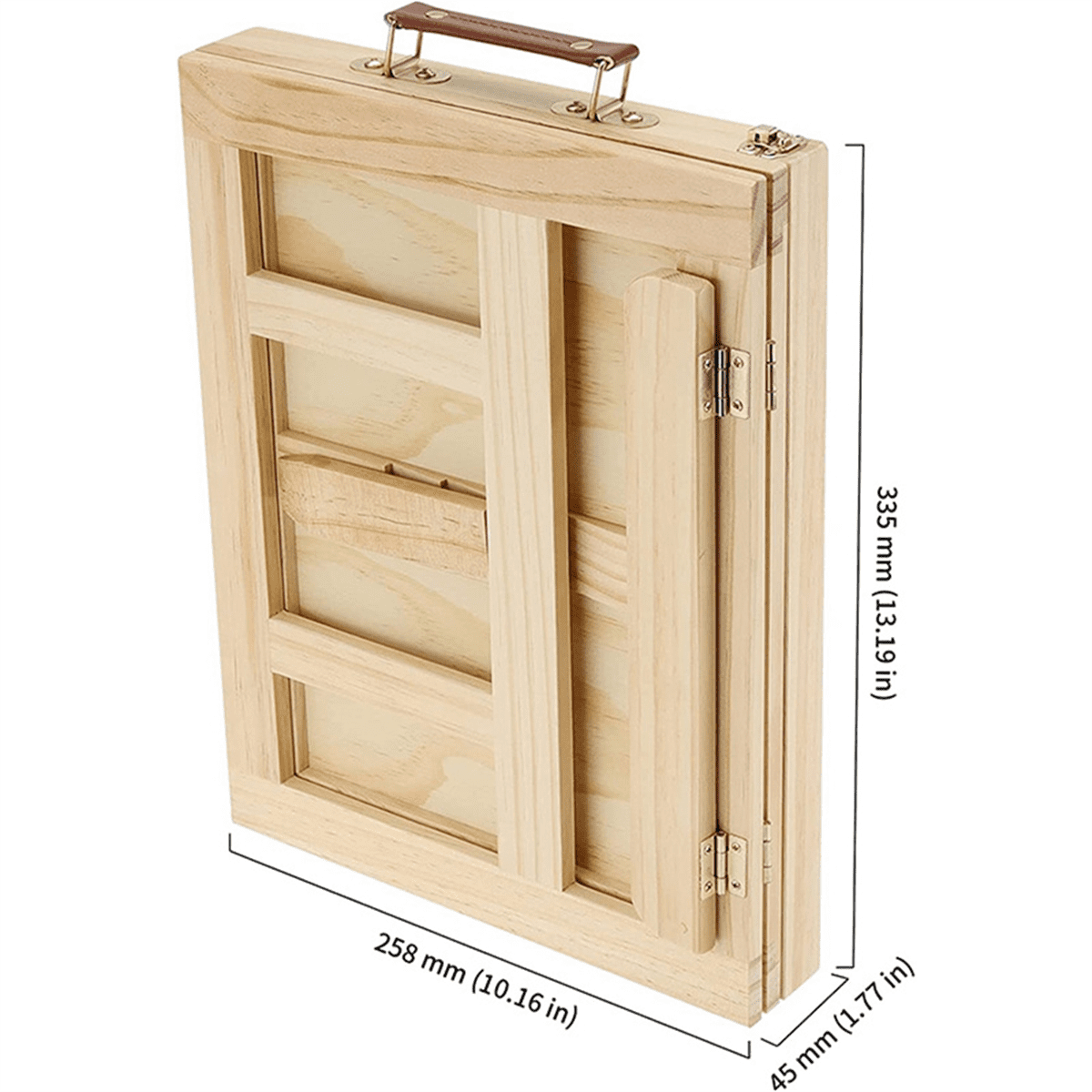 Portable 4 Adjustable Gears Drawer Style Beech Tabletop Easel Burlywood Portable Art Case for Beginners & Adults