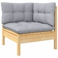 thumbnail image 2 of vidaXL 6 Piece Garden Lounge Set with Grey Cushions Pinewood, 2 of 4