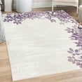 thumbnail image 1 of Leaves Decorative Rug, Broad Leaves Close-up Background Garden Organic Foliage Shrubs Cells Plant Image, Quality Carpet for Bedroom Dorm and Living Room, 6 Sizes, Pale Lavender, by Ambesonne, 1 of 4
