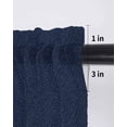 thumbnail image 6 of Solid Dark Blue Curtains 72 Inch Length, Sheer Curtains for Bedroom Living Room Window Minimalism Abstract Denim Texture Rod Pocket Voile Drapes Kitchen Curtains Small Half Window 52"x72" 2 Panels, 6 of 6