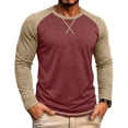 thumbnail image 2 of Gamivast Raglan Shirts for Men Long Sleeve Baseball Tees Casual Color Block Crewneck Tops Athletic Fit T-Shirts Lightweight Activewear for Fall Workout Daily Wear, 2 of 7