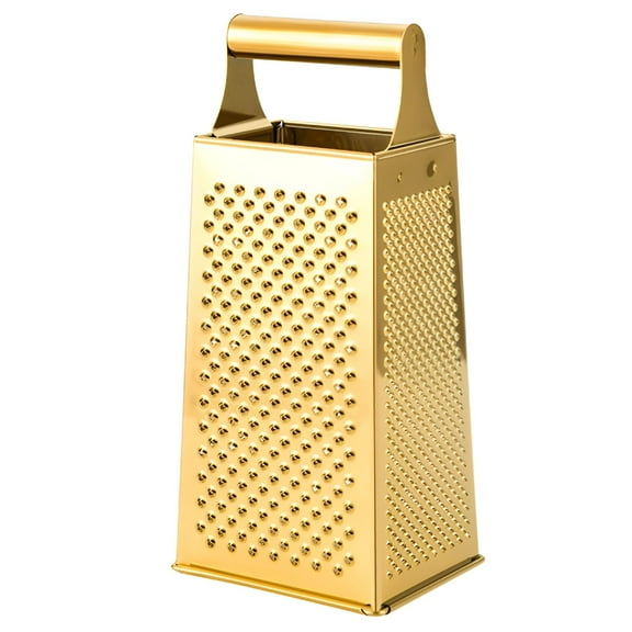 ACDANC Stainless Steel Kitchen Grater for Cheese and Vegetables Golden Color Design 7.8x3.9"es