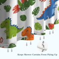 thumbnail image 6 of White Cartoon Dinosaurs Leaves Pattern Shower Curtain 36"x72" ,Bathroom Decorative Shower Curtains Set with 12 Hooks,Modern Waterproof Washable Shower Curtain, 6 of 6