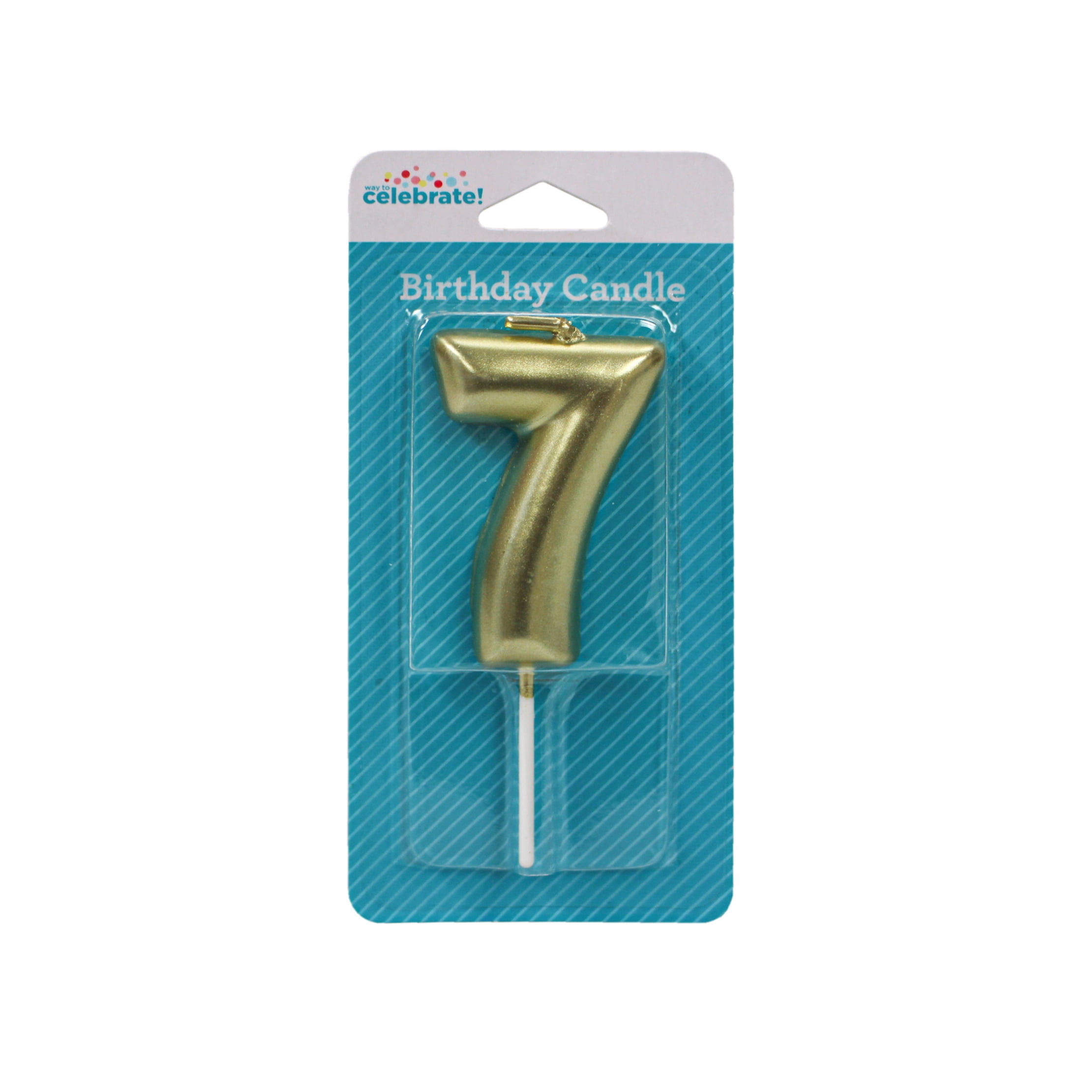 Way to Celebrate! Gold Birthday Candle, Number 7