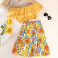 thumbnail image 2 of Conjunto Ropa Bebé Recién Nacido Niña 8-12 Años Verano Moda Casual Moda Blusa Amarilla Con Hombros Descubiertos Y Linda Falda Floral Gao Jiahui unisex, 2 of 2