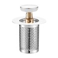 thumbnail image 2 of Sink Hair Catcher under $5! Yannianjz Bathroom Sink Hair Catcher, Removable Stainless Steel Filter Basket, Drain Stopper for Basin and Shower Tub, 2 of 9