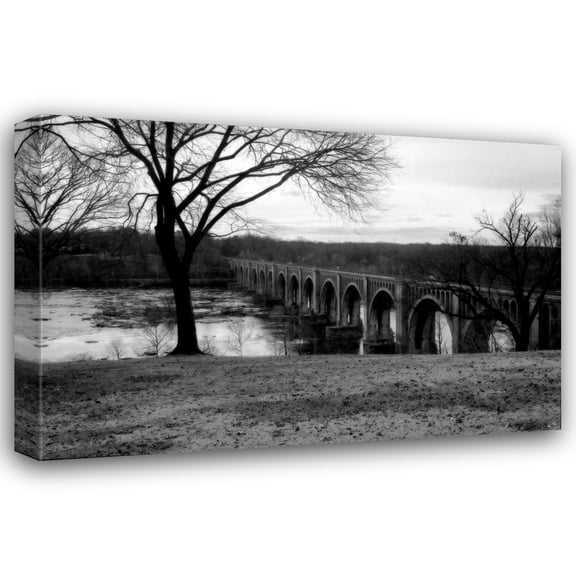 Alan Hausenflock 40x28 Gallery Wrapped Canvas Wall Art Titled - Bridge Across the James V