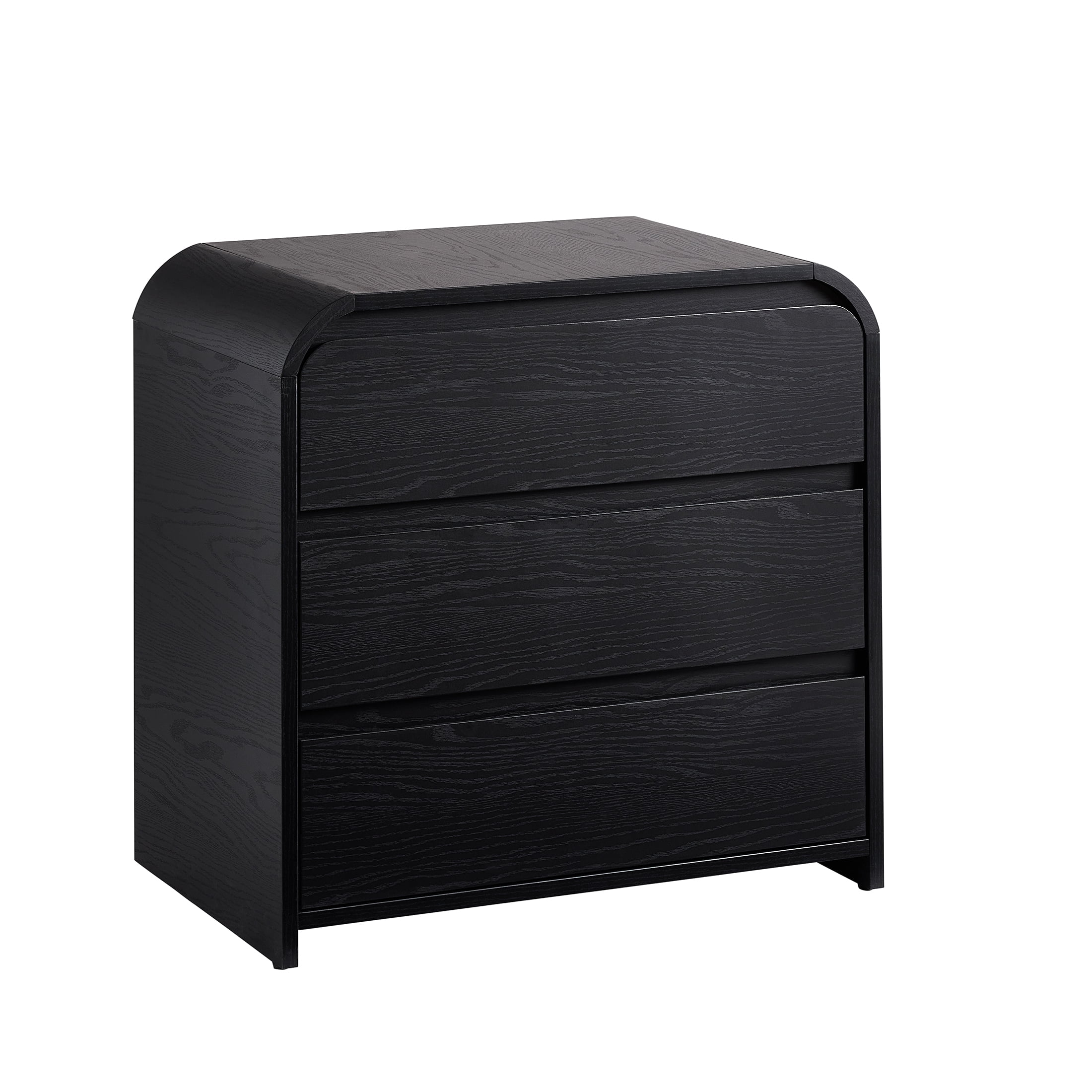 (2 pack) Better Homes & Gardens Juliet 3 Drawer Nightstand with USB, Black Finish
