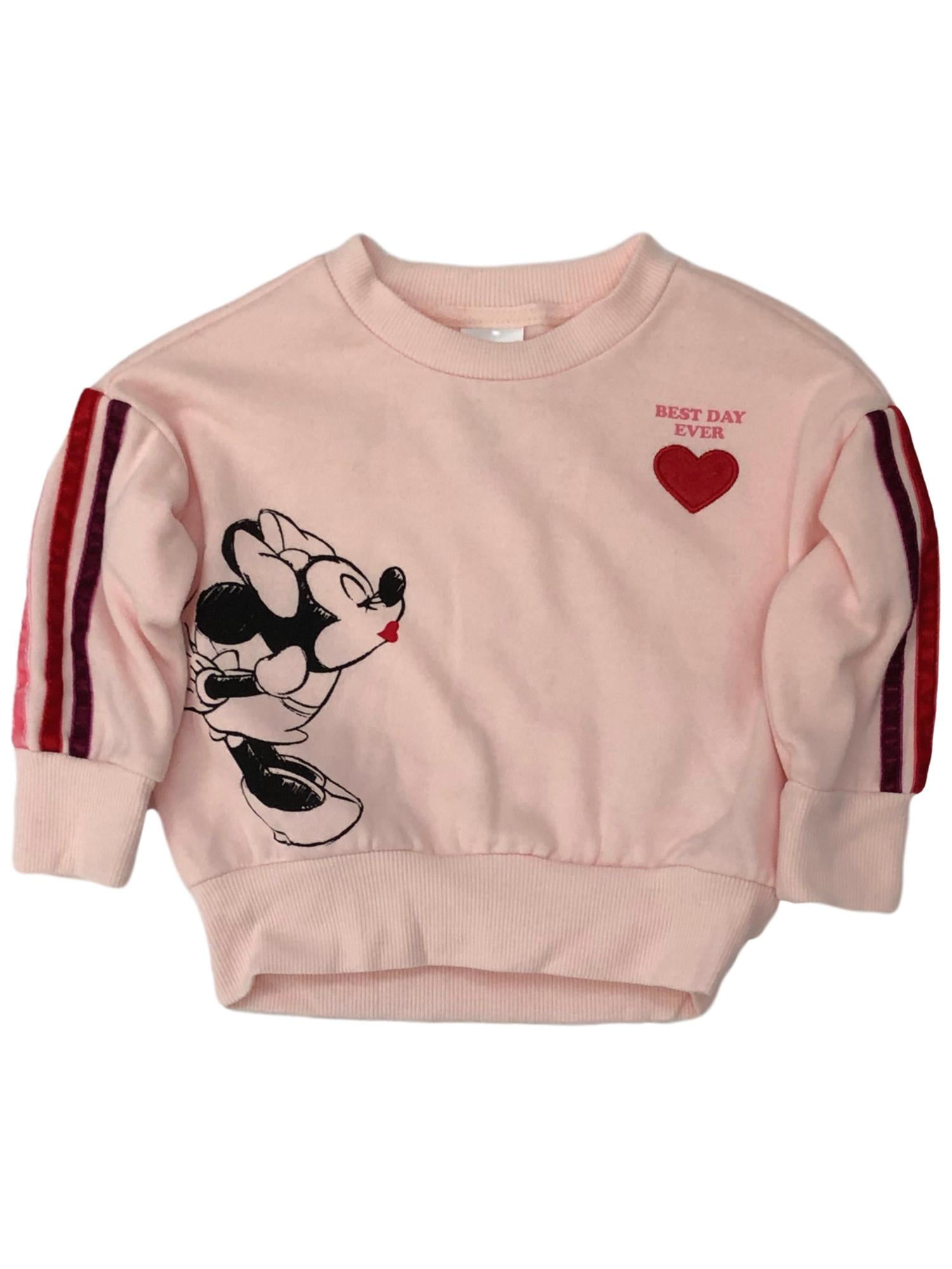 DISNEY Really Cute Fluorescent Pink Minnie Mouse Long Sleeve Top NWT 