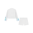 thumbnail image 4 of TSSOE Kids Girls Figure Ice Skating Outfit Shiny Rhinestone Jacket Zip Up Coat and Dance Shorts Yoga White 12, 4 of 5