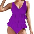 thumbnail image 4 of Conjunto de Bikini de Cintura Alta para las Mujeres Traje de Baño de Eslinga de Control Del Estómago, Corbata de Espalda Crisscross, 4 of 7