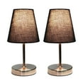 thumbnail image 3 of Simple Designs Sand Nickel Mini Basic Table Lamp with Fabric Shade 2 Pack Set, 3 of 4