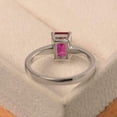 thumbnail image 2 of 2Ct Lab Created Ruby Emerald Cut Solitaire Engagement Ring 14K White Gold Plated, 2 of 4