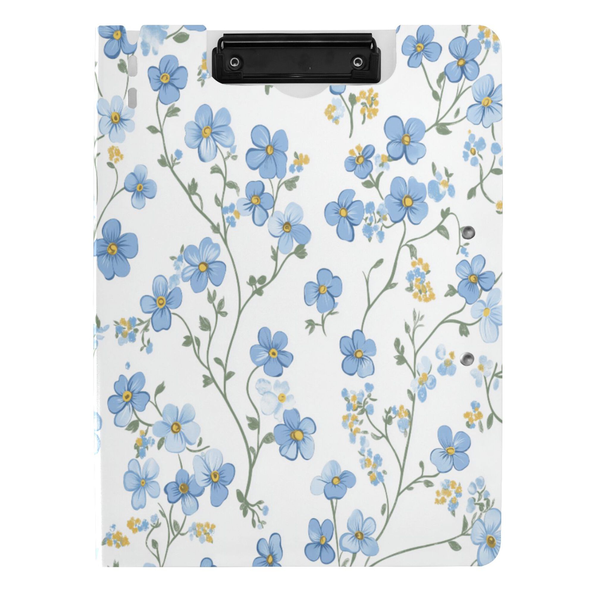 FORMRS A4 Clipboard Folder with Pen Holder Horizontal Foldable School Office Binder, Forget Me Not