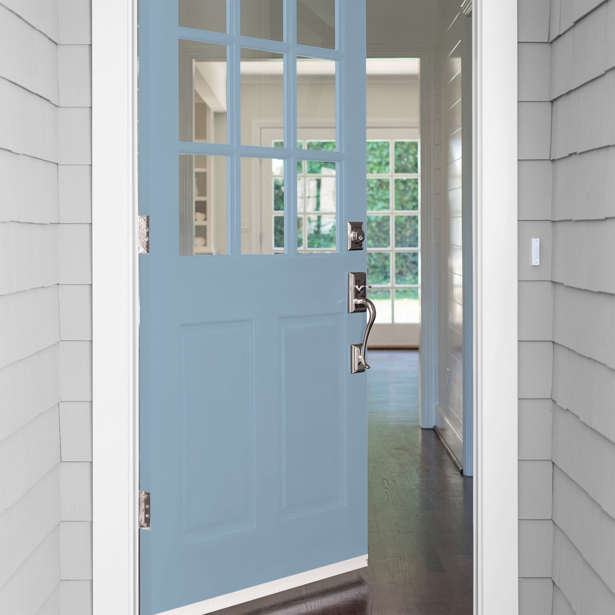 Glidden Fundamentals Dresden Dream / Blue, Semi-Gloss Exterior Paint, 1 Gallon