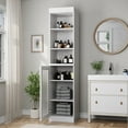 thumbnail image 2 of 100% Solid Wood 16.5" Bathroom Storage Cabinet with Frosted Glass Doors and Adjustable Shelves, 2 of 5