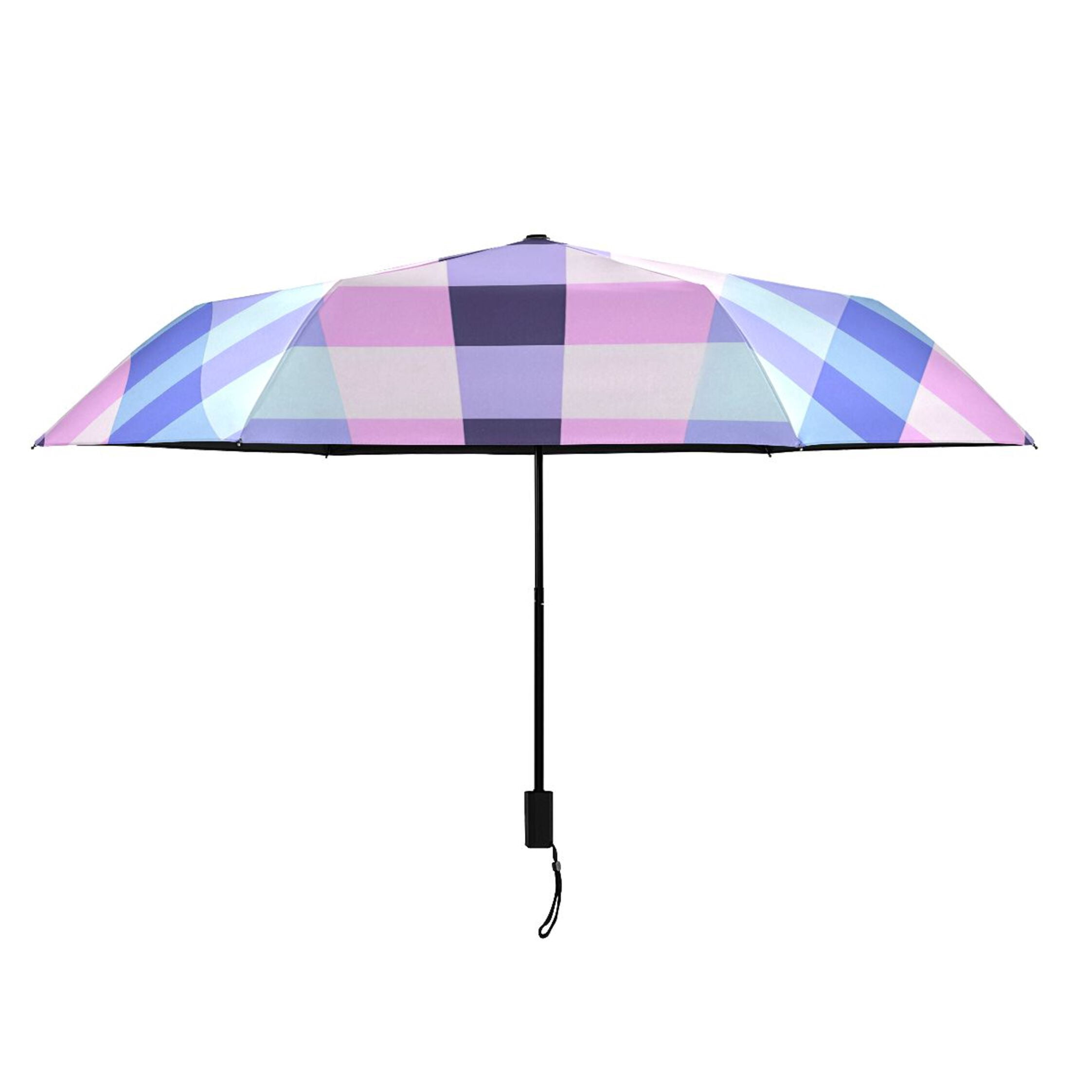 ALAZA Checkered Plaid-a5 UPF 50+ Compact Folding Umbrella for Rain Travel Umbrella Packable