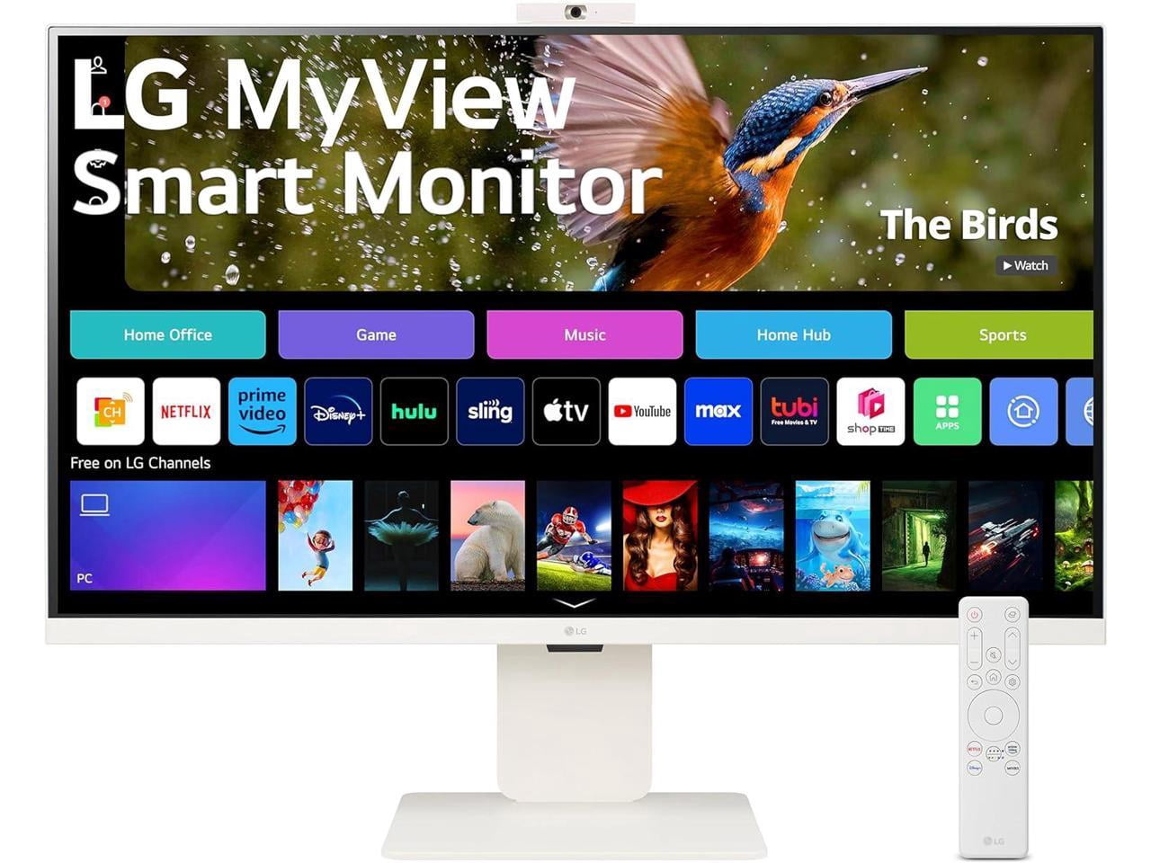LG 32SR85U-W 32-inch MyView 4K UHD, IPS Display, webOS Smart Monitor, ThinQ Home, USB Type-C 90W PD, Built-in FHD Webcam & Speaker, HDR 10, AirPlay 2, Screen Share, Bluetooth, White