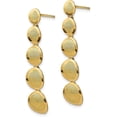 thumbnail image 2 of Solid 14K Yellow Gold Polished and Brushed Post Dangle Earrings - 39.6mm- Made In Italy, 2 of 6