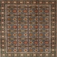 thumbnail image 1 of Ahgly Company Machine Washable Indoor Square Traditional Bakers Brown Area Rugs, 3' Square, 1 of 7