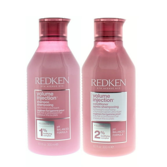 Redken Volume Injection Shampoo 1% and Conditioner 2% Bodifying Complex 300ml/10.1oz Combo