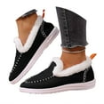 thumbnail image 3 of YLYL Womens Loafers Anti Slip Fluffy Warm Fur Lined Round Toe Slip on Comfort Casual Winter Snow Boots, 3 of 9