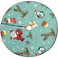 thumbnail image 1 of FMSHPON Merry Christmas Santa ClausSnowman Xmas Christmas Tree Skirt Stand Mat for Holiday Party Decoration Indoor Outdoor 36 inches, 1 of 3