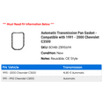 thumbnail image 2 of Automatic Transmission Pan Gasket - Compatible with 1991 - 2000 Chevy C3500 1992 1993 1994 1995 1996 1997 1998 1999, 2 of 2