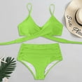 thumbnail image 4 of Ichuanyi Womens Swimsuits Clearance Swimsuits For Women 2 Piece Hawaiian Tropical Print Swim Cami Bra And Ruffles Bathing Sets Beachwear Ichuanyi Ichuanyi, 4 of 7