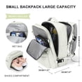 thumbnail image 2 of Mochila de viaje WONHOX Carry On para mujer y hombre, color beige y blanco, 2 of 7