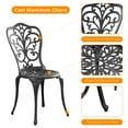 thumbnail image 5 of Withniture 3pcs Outdoor Bistro Set, Cast Aluminum Patio Dining Table and Chairs with 2" Umbrella Hole，for Front Porch, Garden Black, 5 of 13