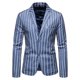 thumbnail image 1 of Men Striped Business Button Blazer Coat Formal Wedding Casual Suit Jacket3XL, 1 of 3
