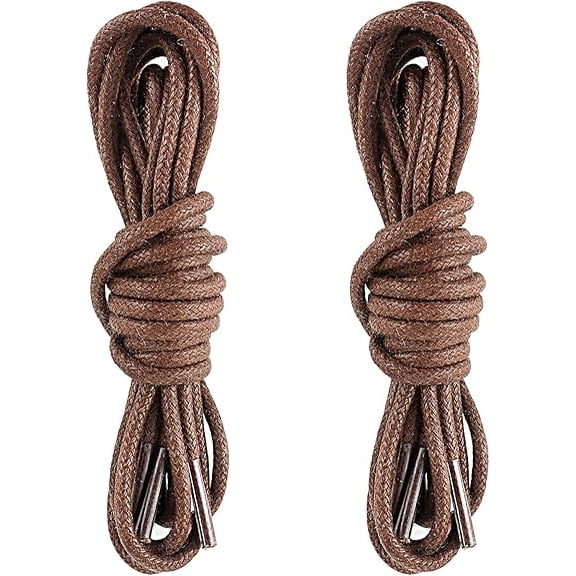 2 Pairs Waxed Round Oxford Shoe Laces 3/32Inch Thin Cotton Shoelaces Formal Business Shoe Strings for Men Dress Shoes
