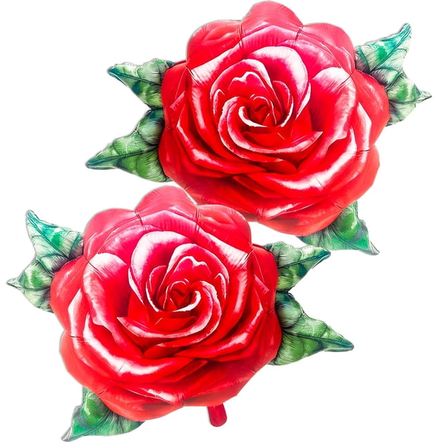 Globos Woduntes Red Rose 3D de 79 cm para el Día de San Valentín x2