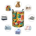 thumbnail image 6 of XMXT Collapsible Laundry Basket, Colorful Vintage Print Waterproof Laundry Hamper, 40L Yellow, 6 of 8