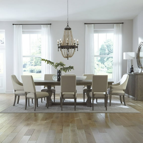 Westfield 9 Piece Trestle Table Set - Havana Brown Finish