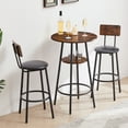 thumbnail image 2 of ENYOPRO Dining Table Set for 2, Wooden Kitchen Table Set with 2 PU Cushion Chairs, Bar Bistro Countertop Height Dine Table, Modern Small Pub Table and Chairs Set, JA1525, 2 of 9
