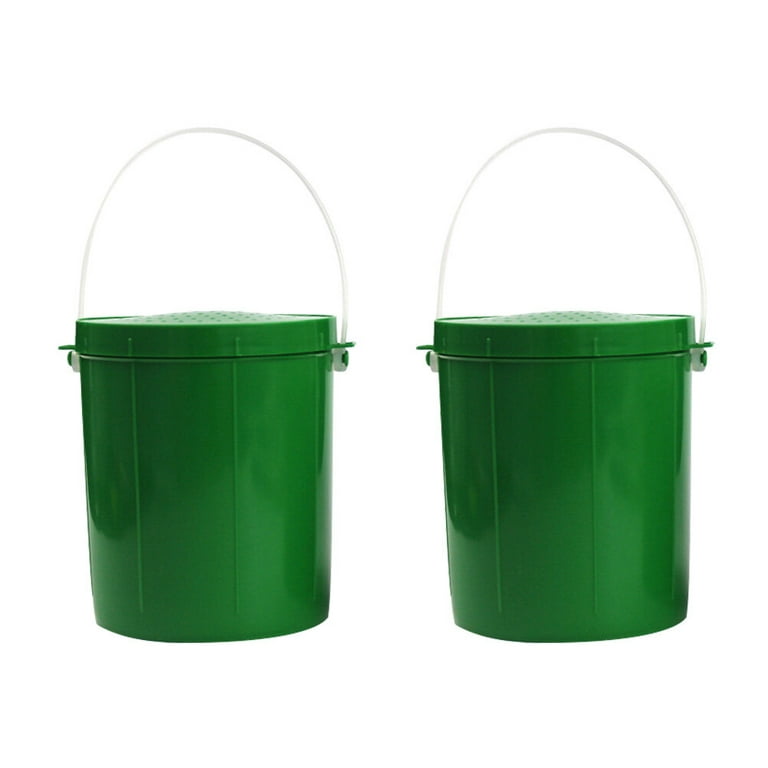 Bait bucket 2pcs Portable Fishing Bait Buckets Fishing Earthworm Maggot  Buckets (Green) 