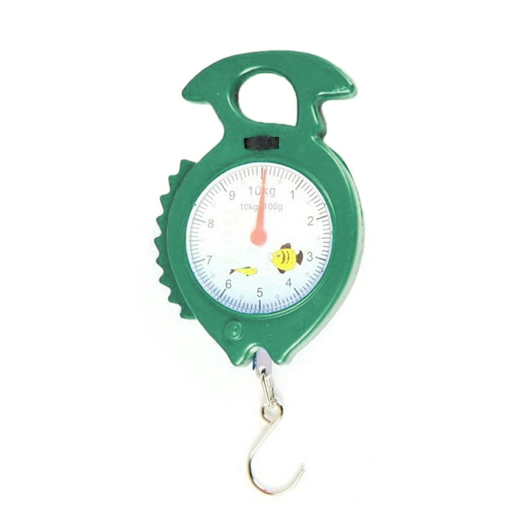 10kg Fish Shape Weighing Hanging Scale Household Luggage Handheld Numeral Pointer Spring Balance Random Color, Size: 11.5*7.5cm