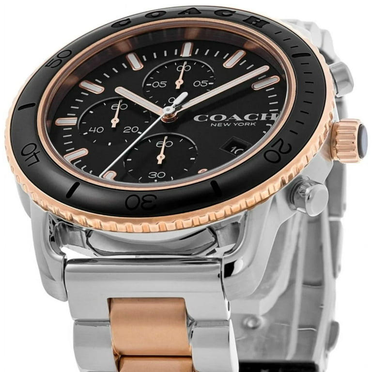 Coach Cruiser Black Chronograph Dial Two Tone Steel Men s Watch